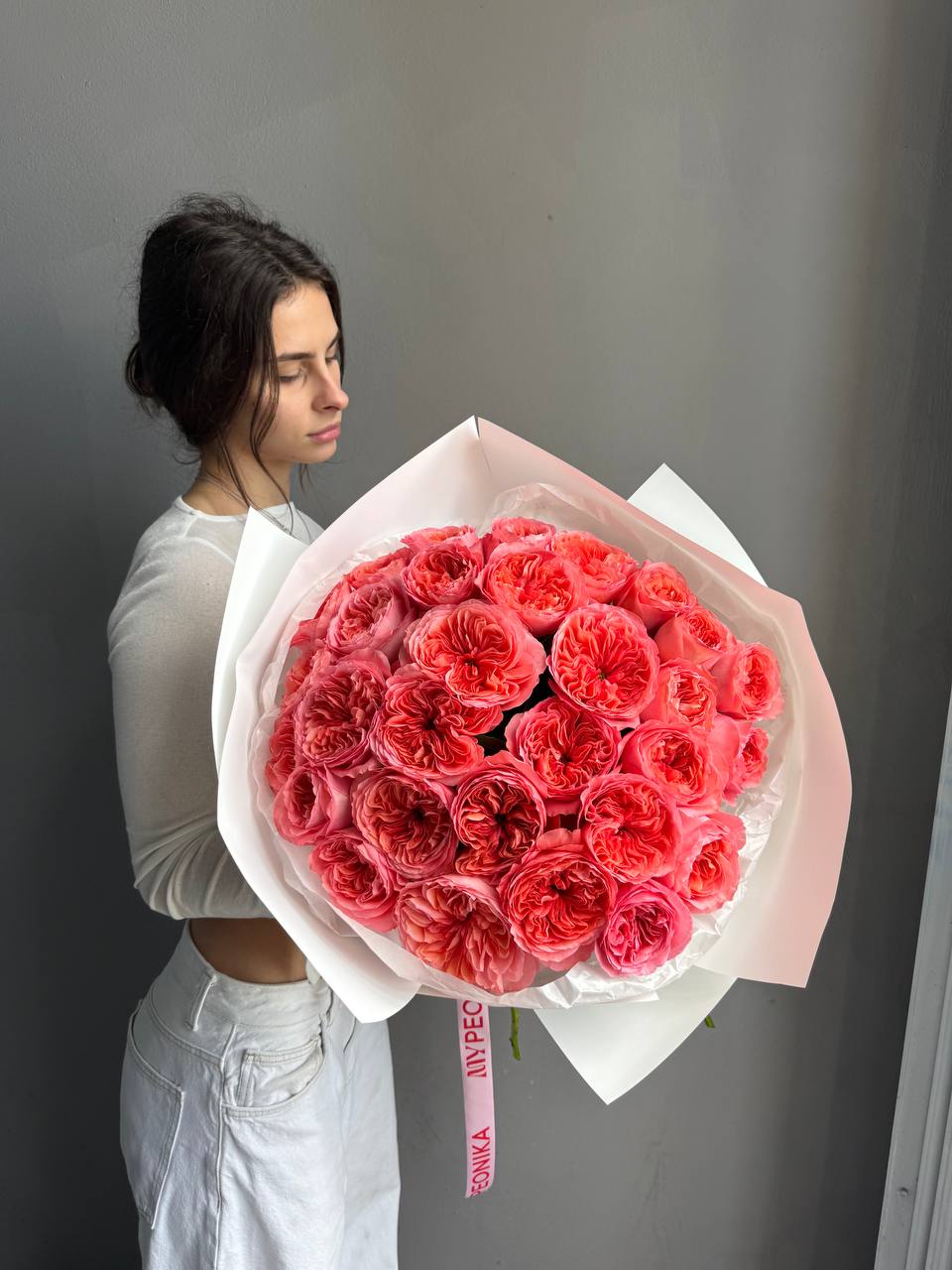 Bouquet "Pink Expression" - 30 pink garden roses