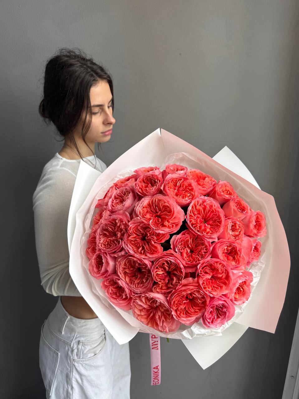 Bouquet "Pink Expression" - 30 pink garden roses