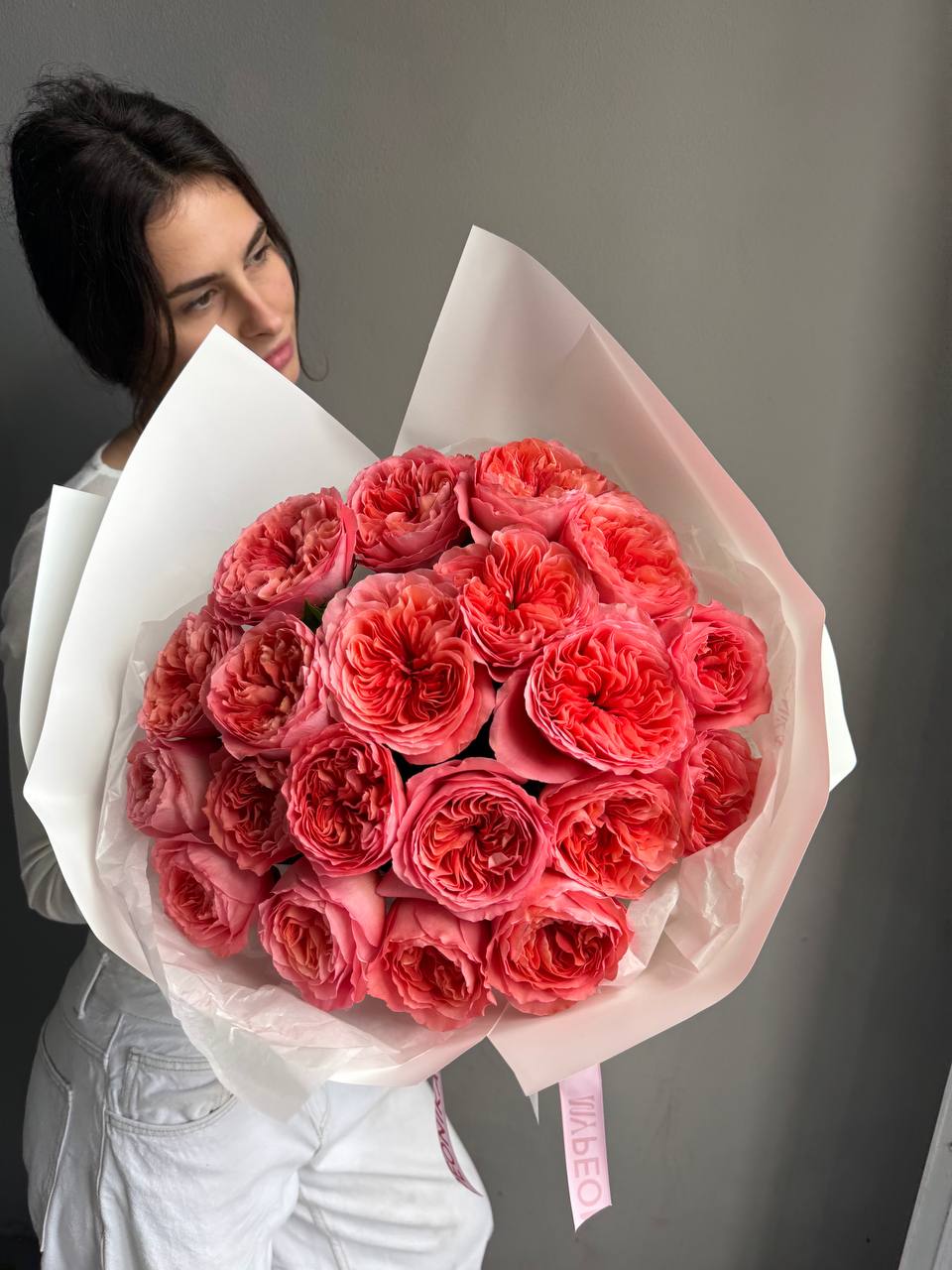 Bouquet "Pink Expression" - 20 pink garden roses