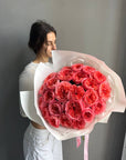 Bouquet "Pink Expression" - 24 pink garden roses