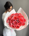 Bouquet "Pink Expression" - 18 pink garden roses
