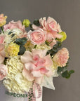 Flower Box “Tender Pink Tranquility” - roses, hydrangeas, ranunculuses