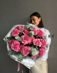 Bouquet “Pink Promise” - garden roses with eucalyptus