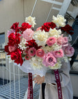 Flower Box "Graceful Charm" - roses, ranunculuses, peonies