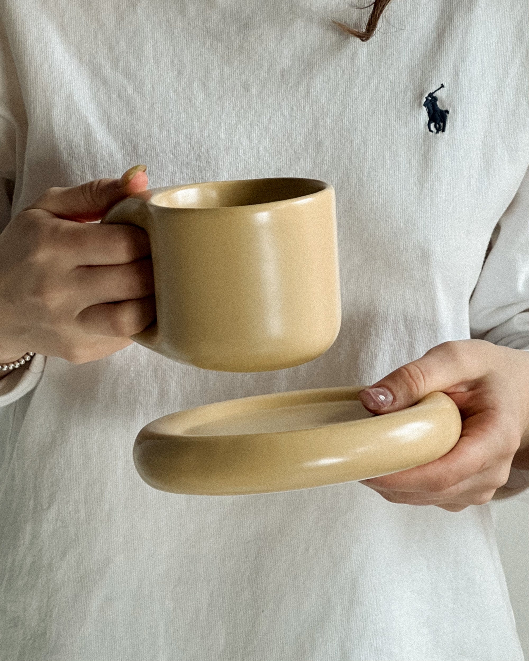 Cup &amp; Saucer Set - Light Brown