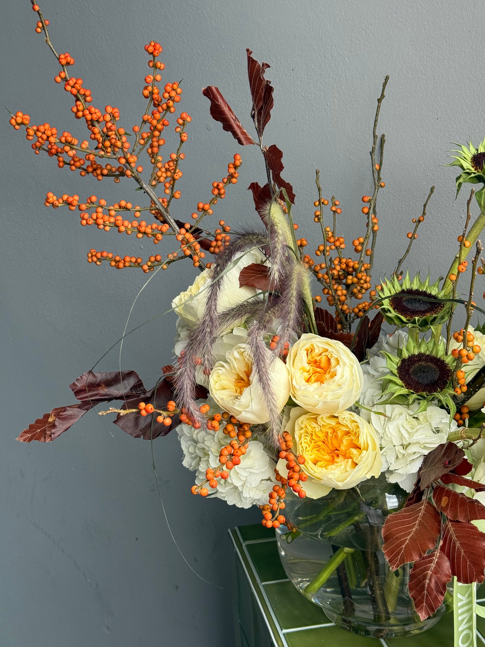 Interior arrangement in a vase  "Autumn Muse"