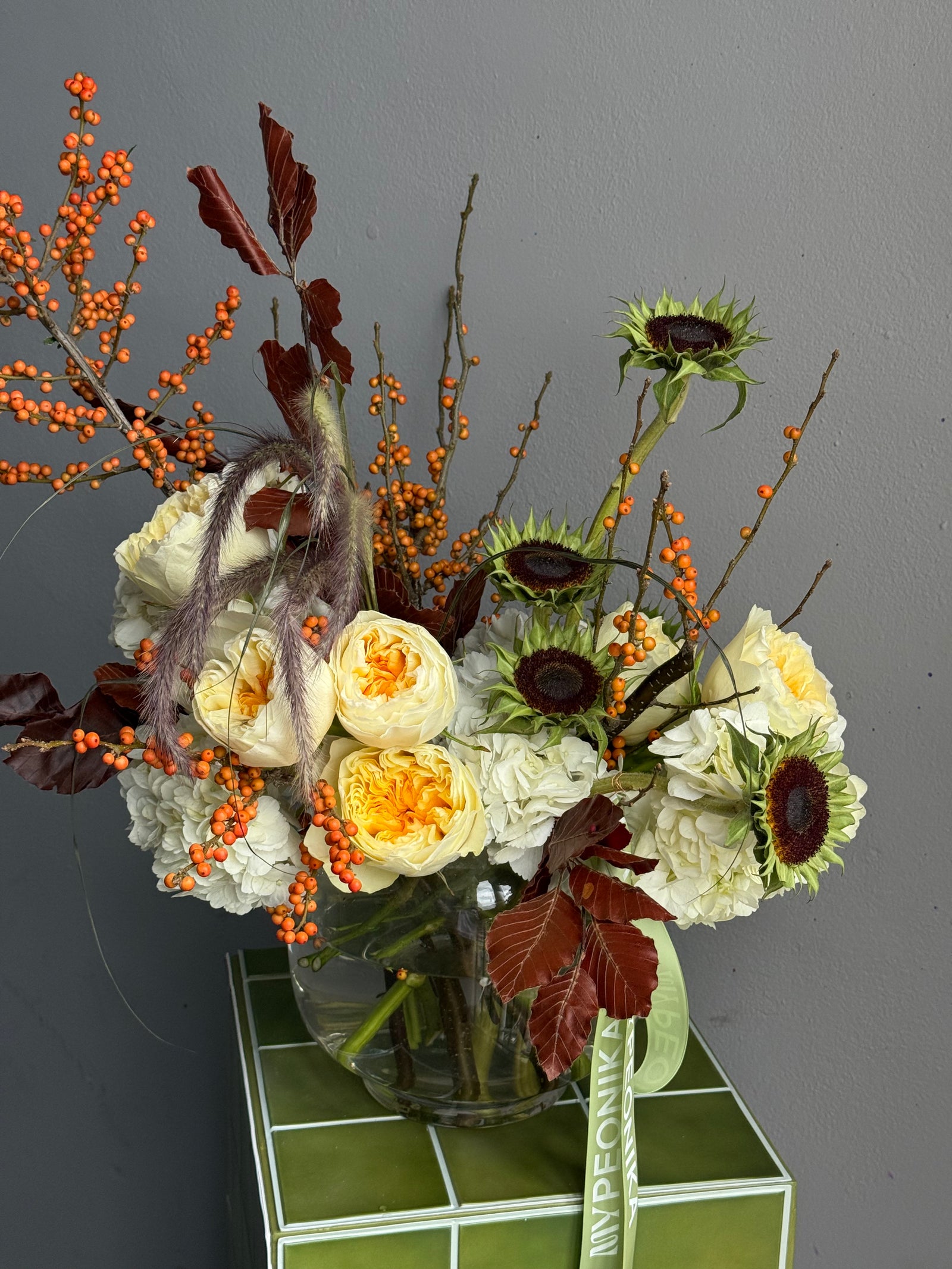 Interior arrangement in a vase  "Autumn Muse"