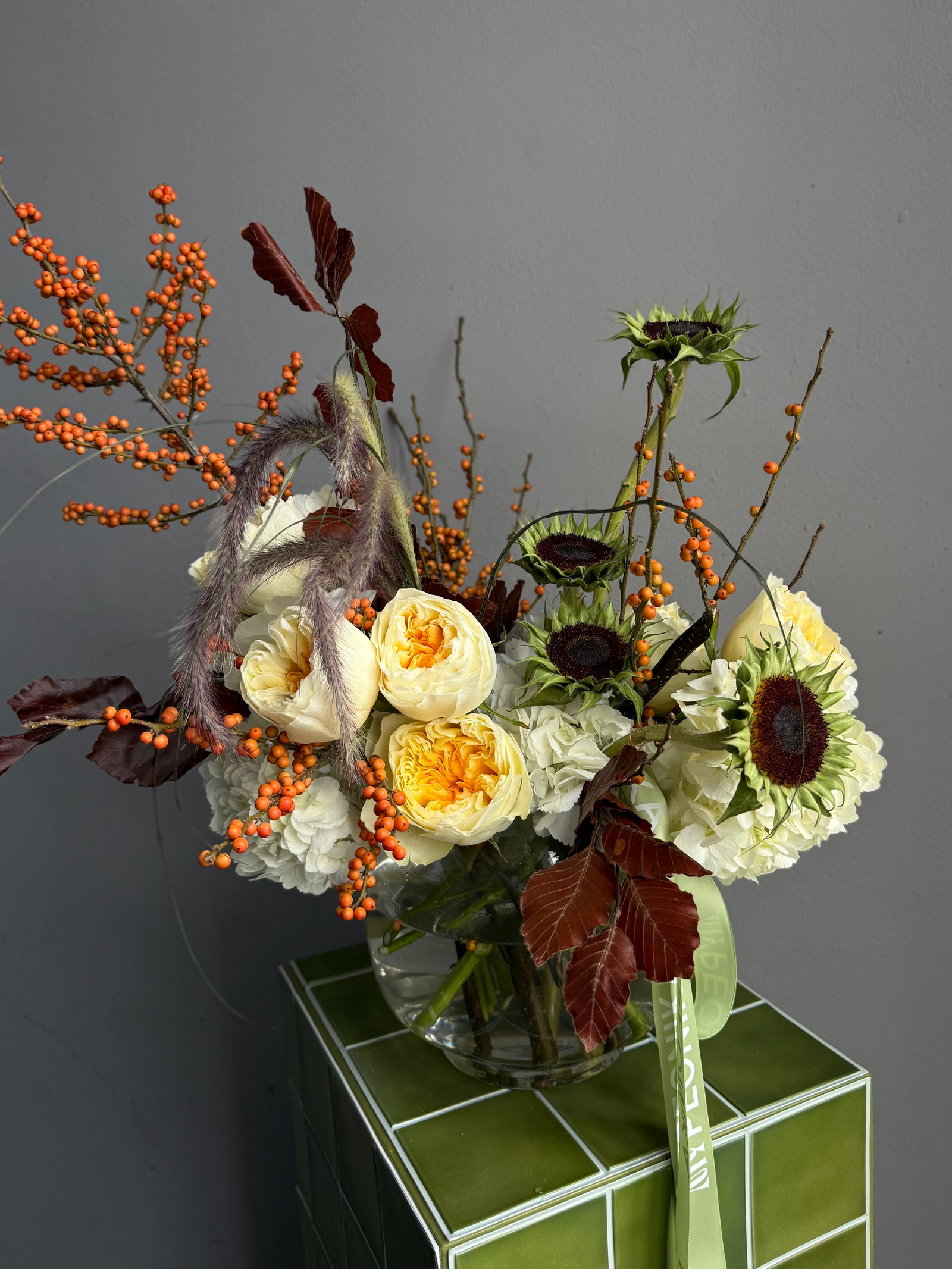 Interior arrangement in a vase  "Autumn Muse"