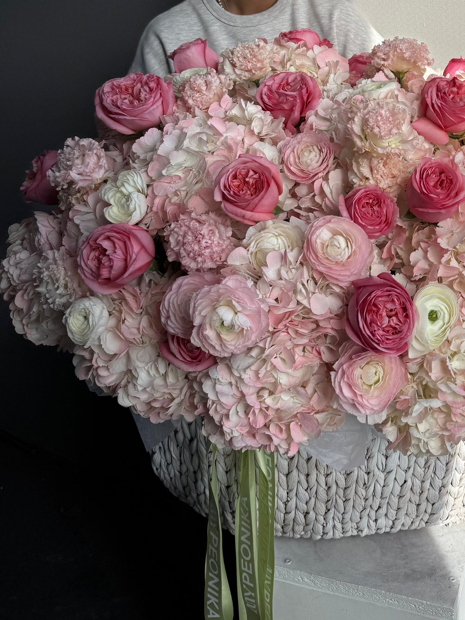 WOW-ARRANGEMENT “Barbie’s dream” - Peony roses, hydrangeas, ranunculus