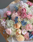 Bouquet "Moonlight Kiss" - lisianthus, peony roses, ranunculus