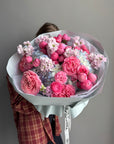 Bouquet "Bubblegum Babe" - Garden roses, stock, hydrangeas, ranunculus