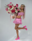 Flower box “Barbie's dream” - garden roses, ranunculuses