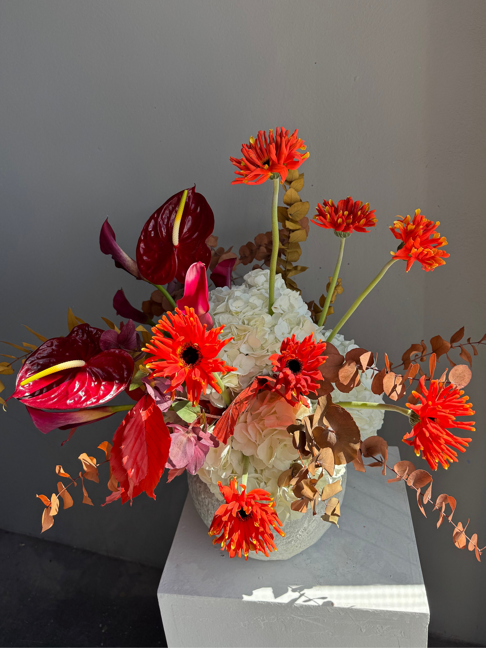 Interior arrangement in a vase "Orange Is the New Bloom"