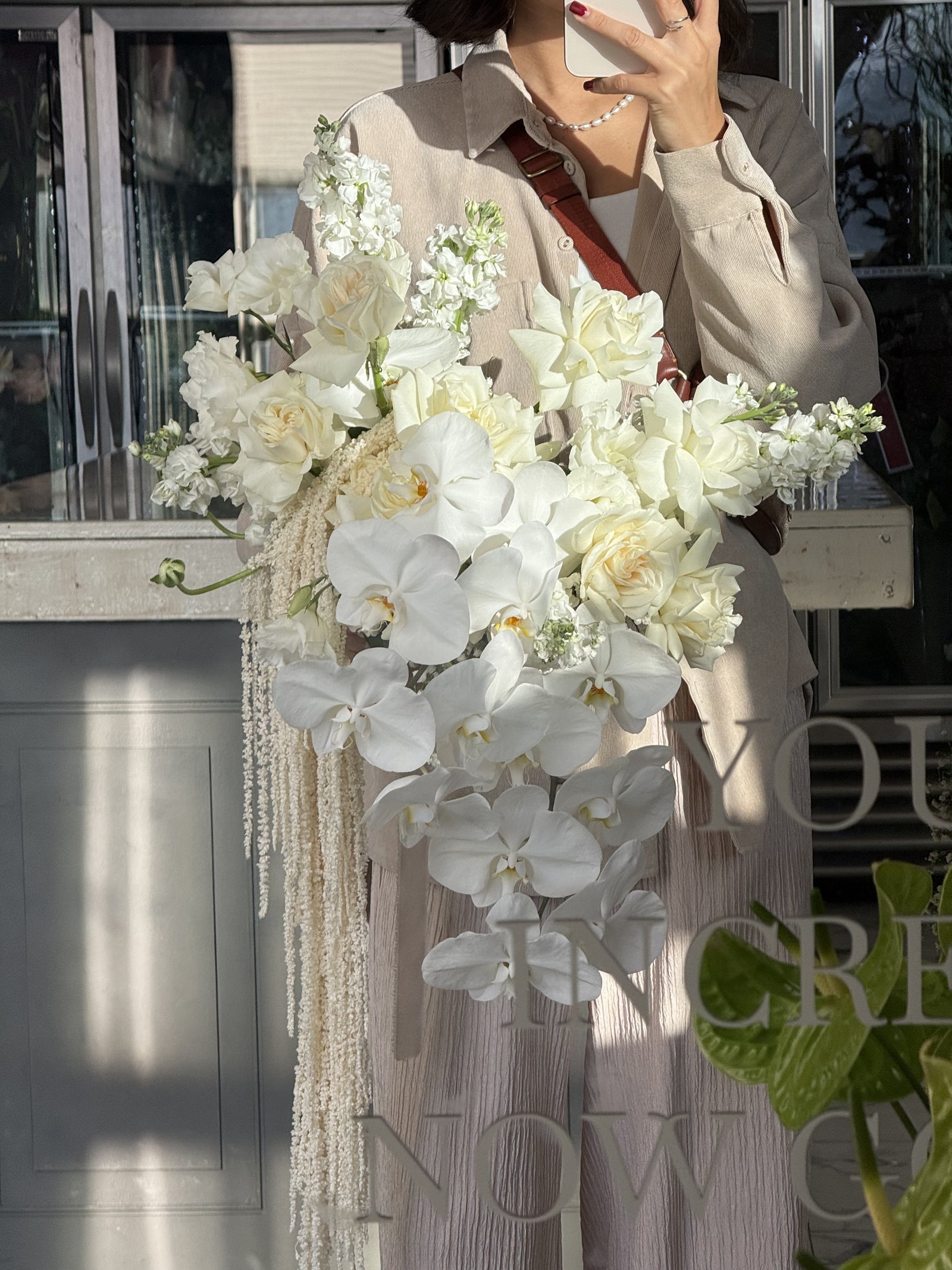 Wedding bouquet "Flawless Harmony" - Orchids, amaranth, roses