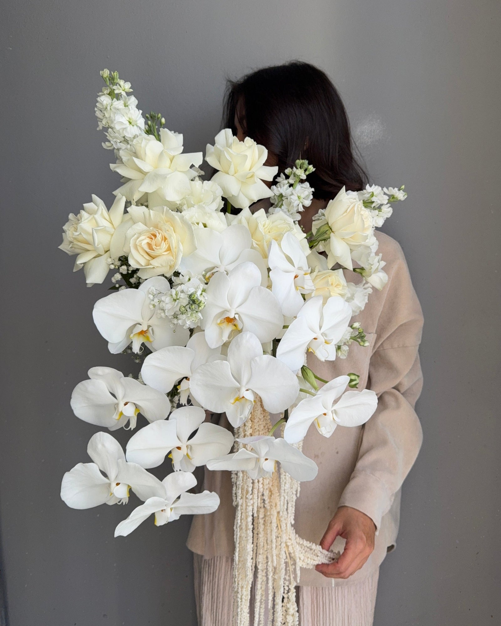 Wedding bouquet "Flawless Harmony" - Orchids, amaranth, roses