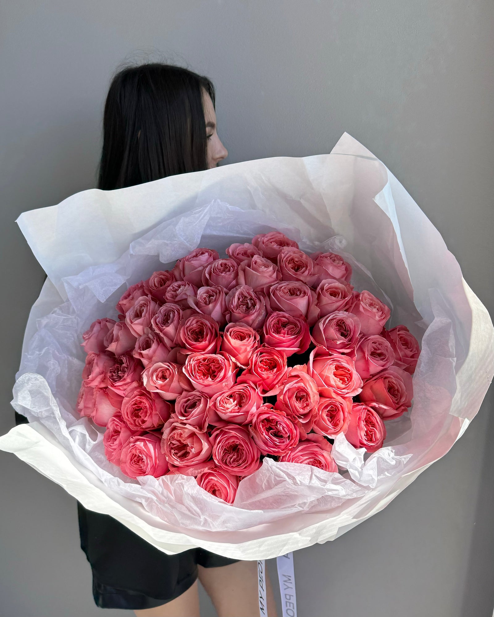 Bouquet "Pink Expression" - 50 pink garden roses