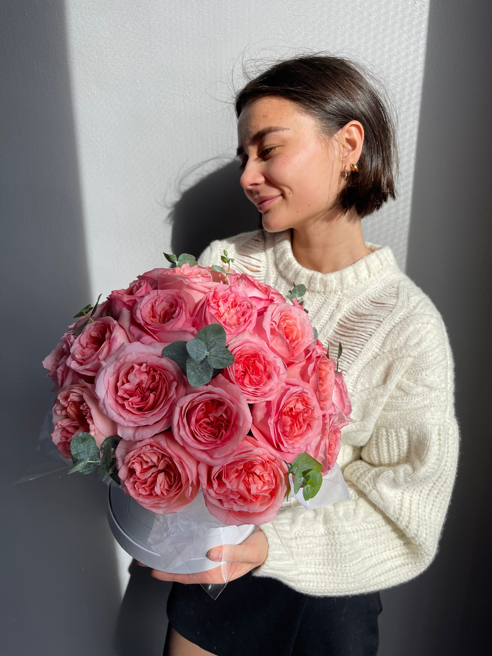 Flower box “Pink Expression” - garden peony roses