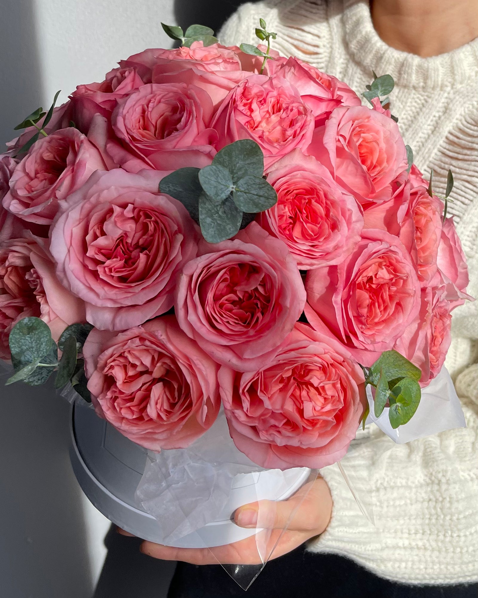 Flower box “Pink Expression” - garden peony roses