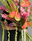 Bouquet "Tropical Masterpiece" - anthuriums, gladioluses, birds of paradise