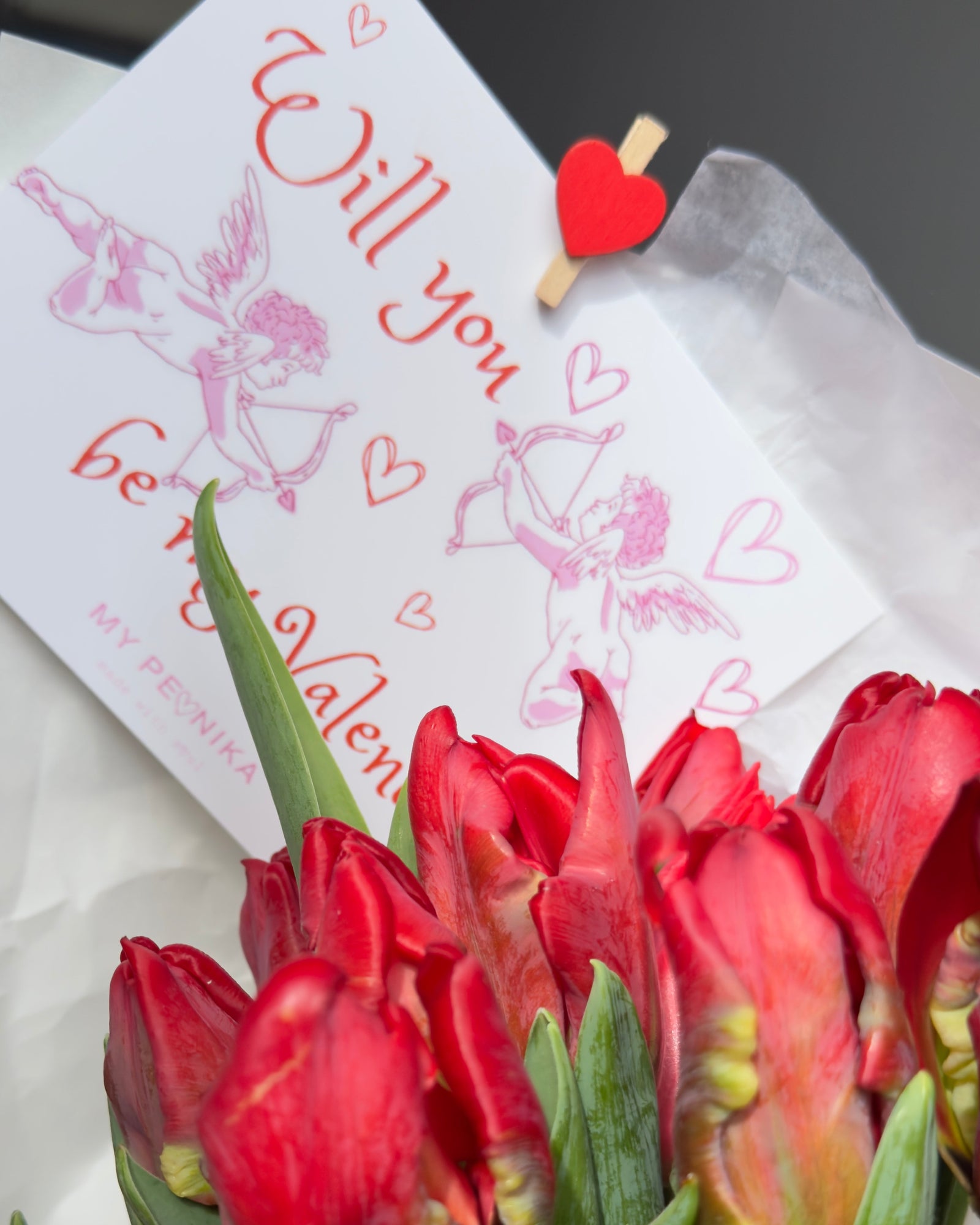 Bouquet “The first kiss” - red tulips (ONLY IN MIAMI)