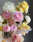 Flower Box "Pure Love" - garden roses, ranunculuses
