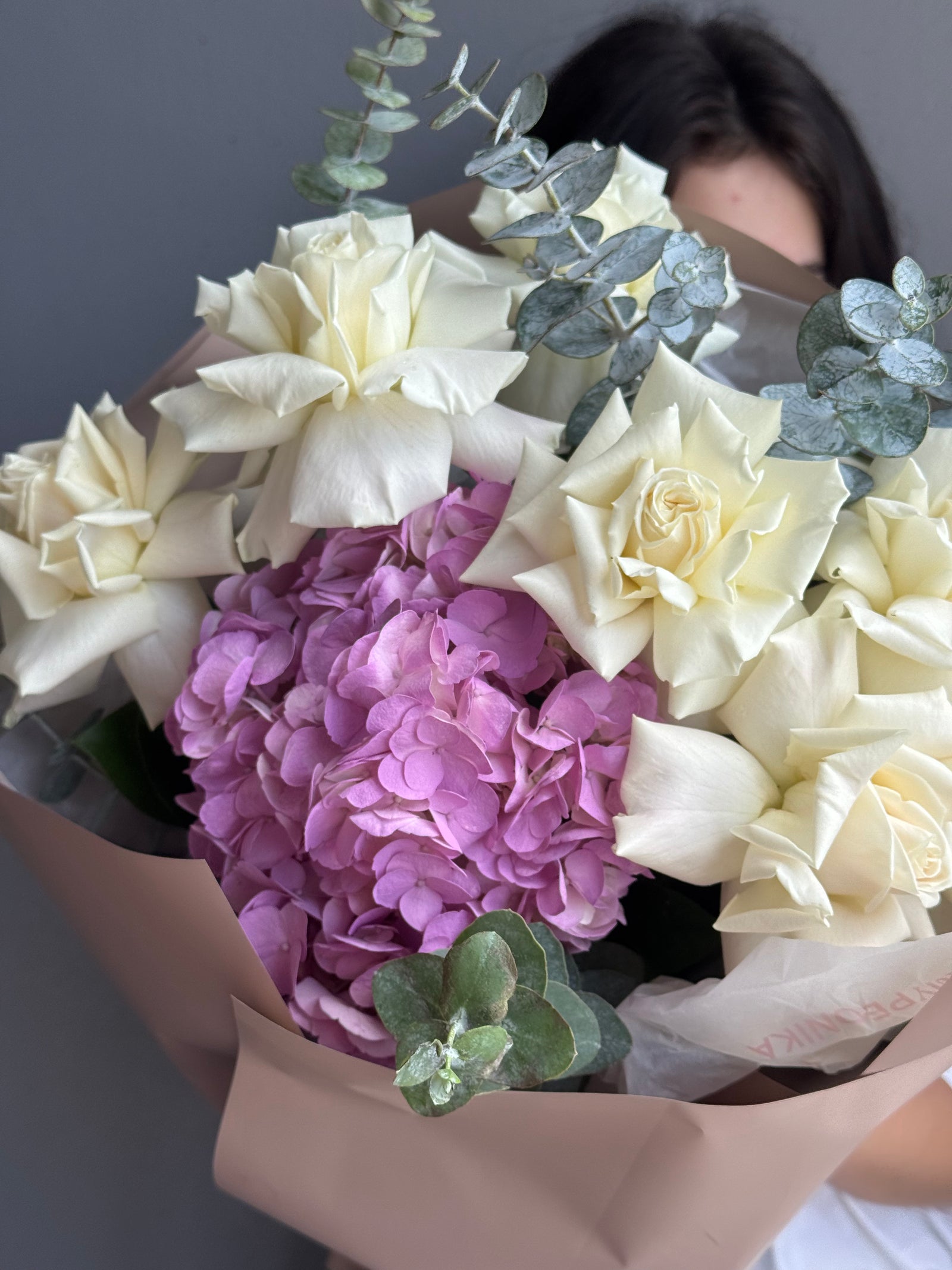 Bouquet "Ethereal Dreams Bouquet" - garden roses, hydrangeas, carnations