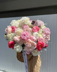 Flower basket “My Peonika Special” - peonies, hydrangeas
