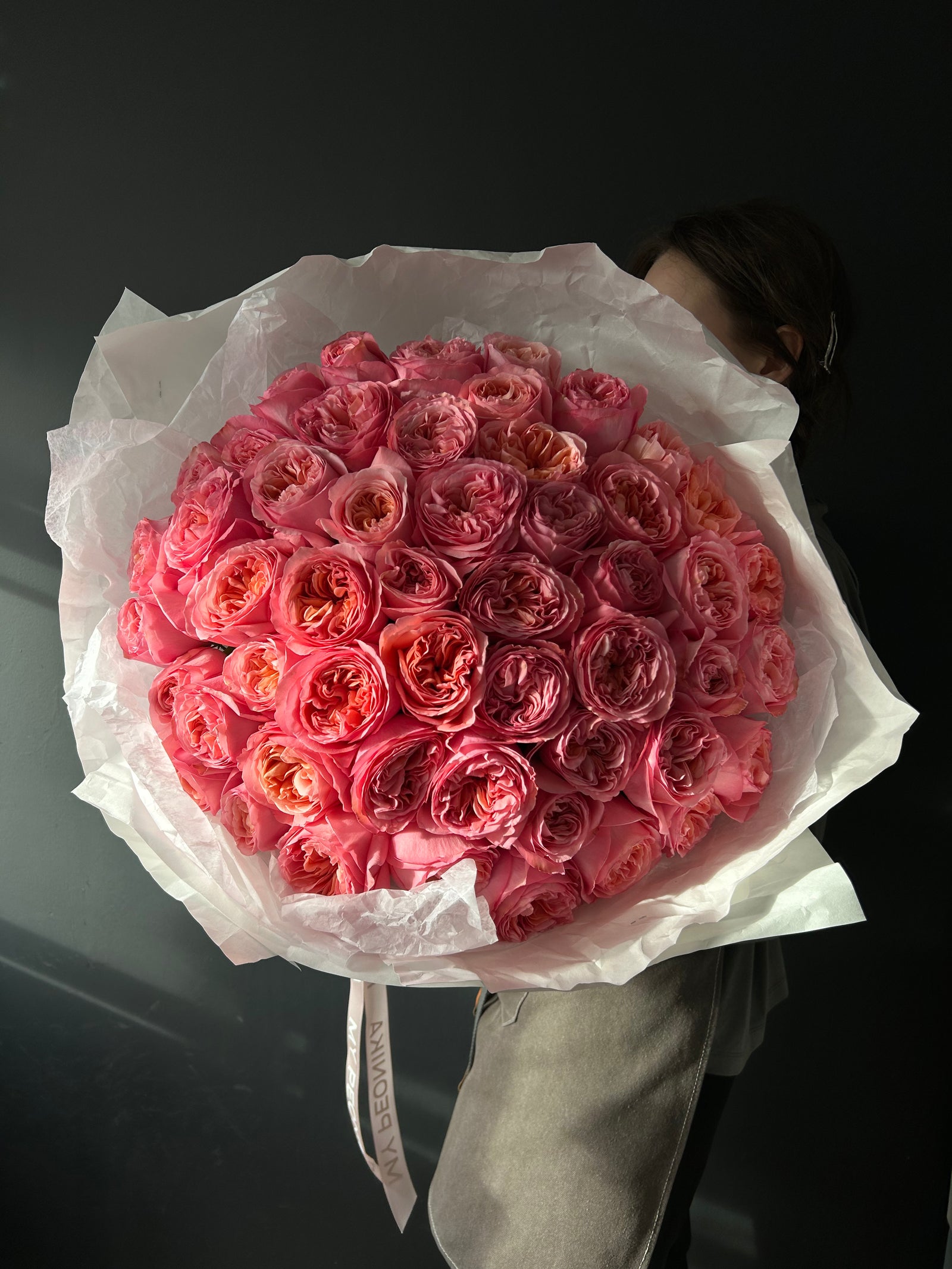 Bouquet "Pink Expression" - pink garden roses