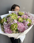 Bouquet “Rustic Chic” - roses, hydrangeas, chamomiles