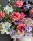 Flower Box “Blush Bloom Box” - roses, ranunculuses, delphiniums