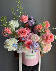 Flower Box “Blush Bloom Box” - roses, ranunculuses, delphiniums