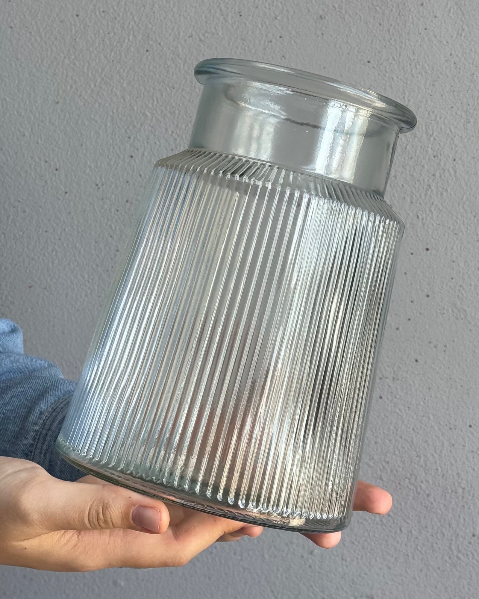 Ribbed Glass Vase