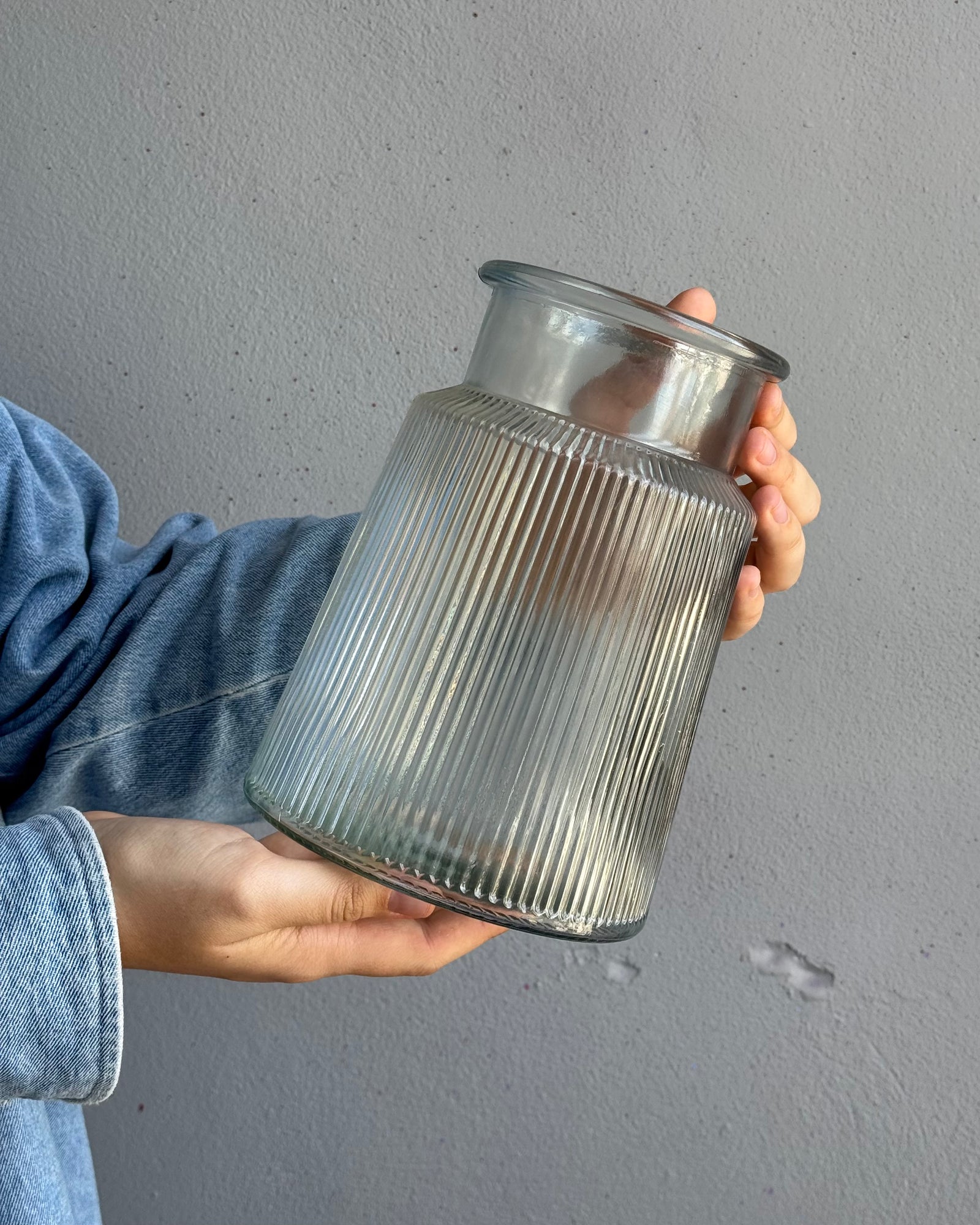 Ribbed Glass Vase