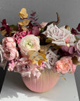 Floral arrangement “Pink Pumpkin” - ranunculuses, roses