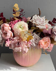 Floral arrangement “Pink Pumpkin” - ranunculuses, roses