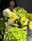 Bouquet “Chic Verdant” - hydrangeas, ranunculuses, chamomiles