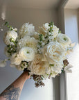 Wedding bouquet "Forever Bloom" - Roses, ranunculus, stock