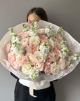 Bouquet “Tender Confession” - ranunculuses, roses, carnations, stock