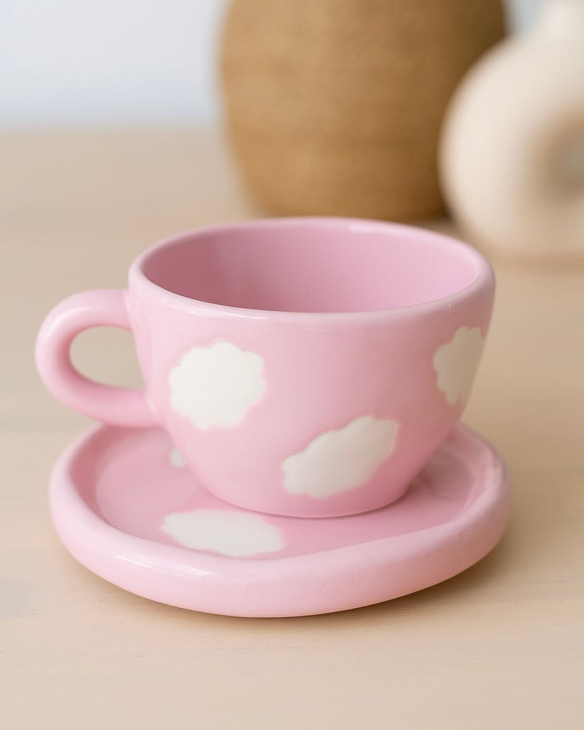 &quot;Cotton Candy&quot; - Pink Cup &amp; Saucer Set