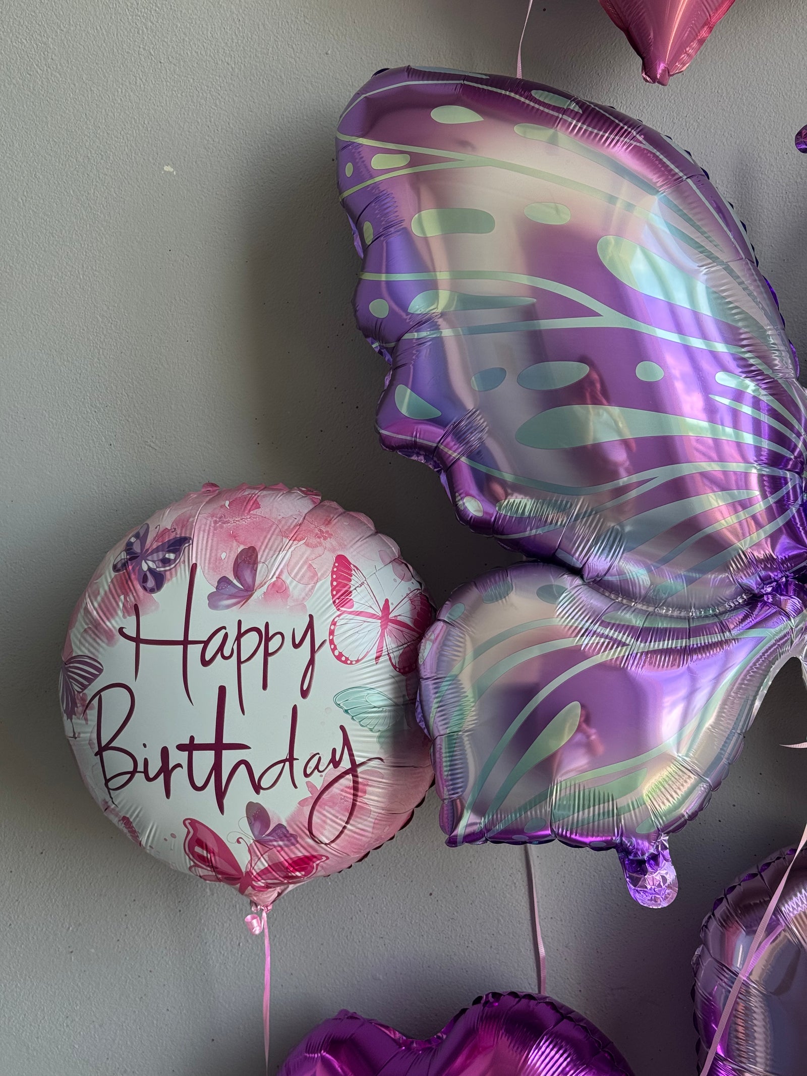 Balloons "Happy Birthday" - butterfly, star, hearts