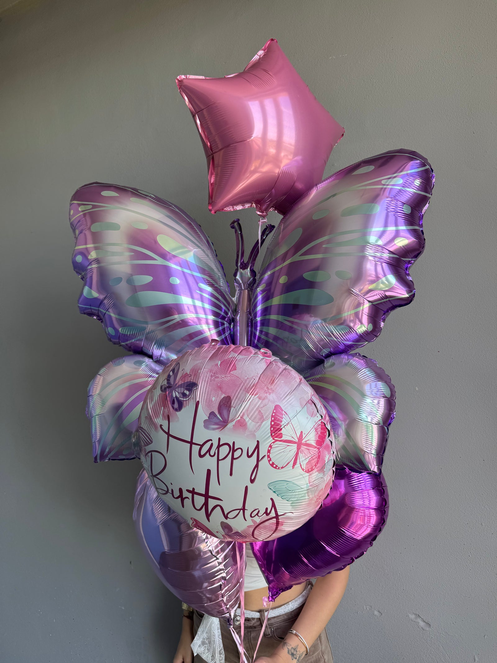 Balloons "Happy Birthday" - butterfly, star, hearts