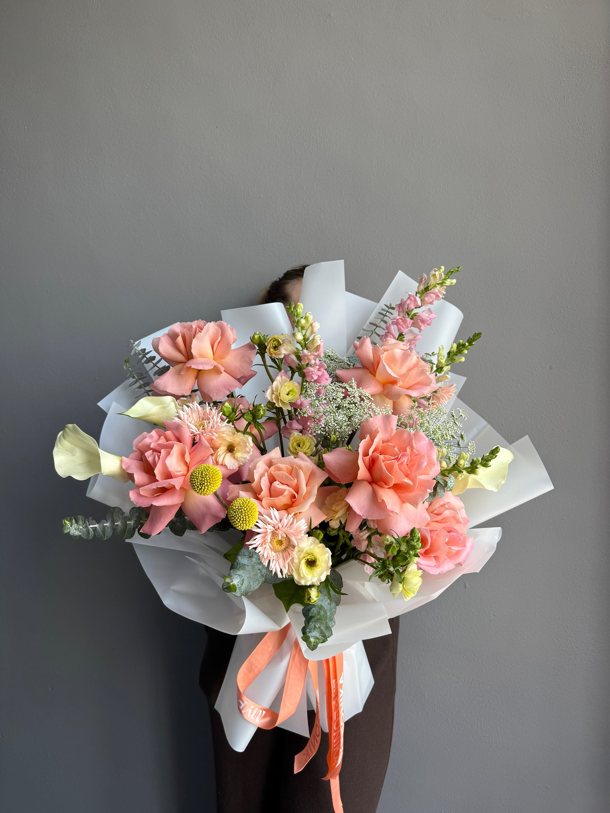 Bouquet &quot;Hello Sunshine&quot; - roses, calla lilies, snap dragon