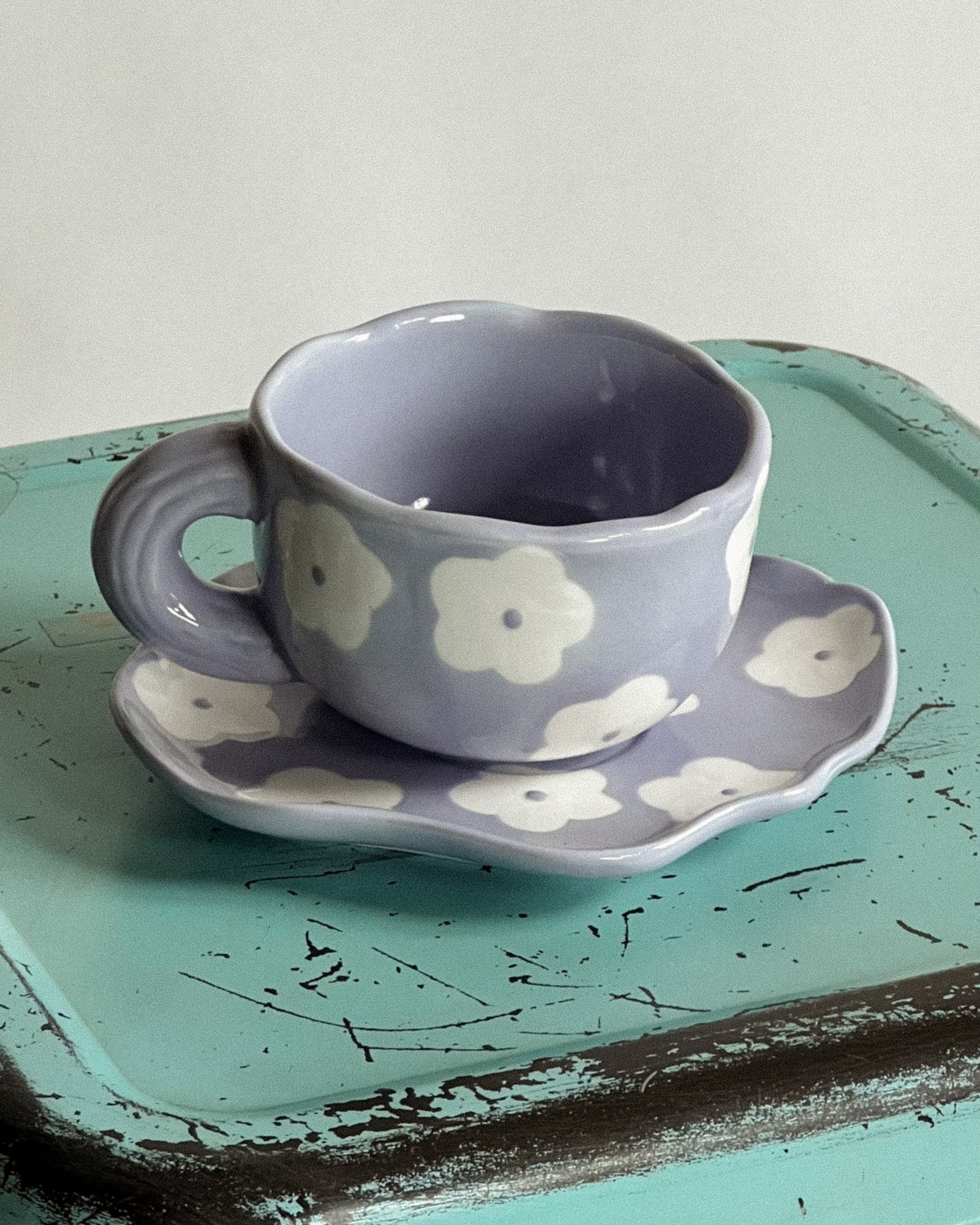 "Violet Hour" - Handcrafted Clay Tea Duo