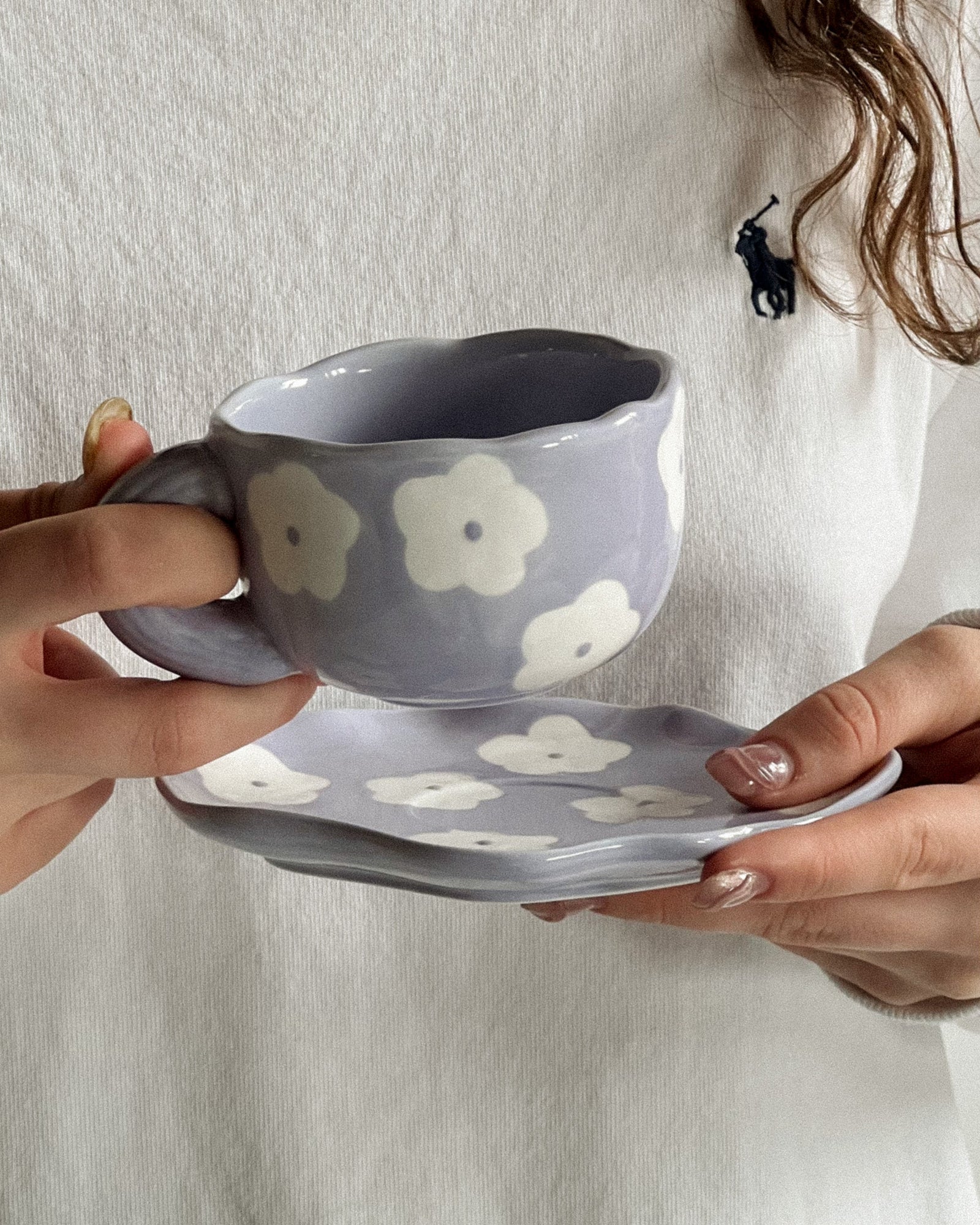 "Violet Hour" - Handcrafted Clay Tea Duo