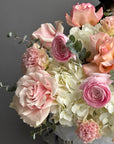 Flower box "Cloud of Petals" - Ranunculus, roses, hydrangeas