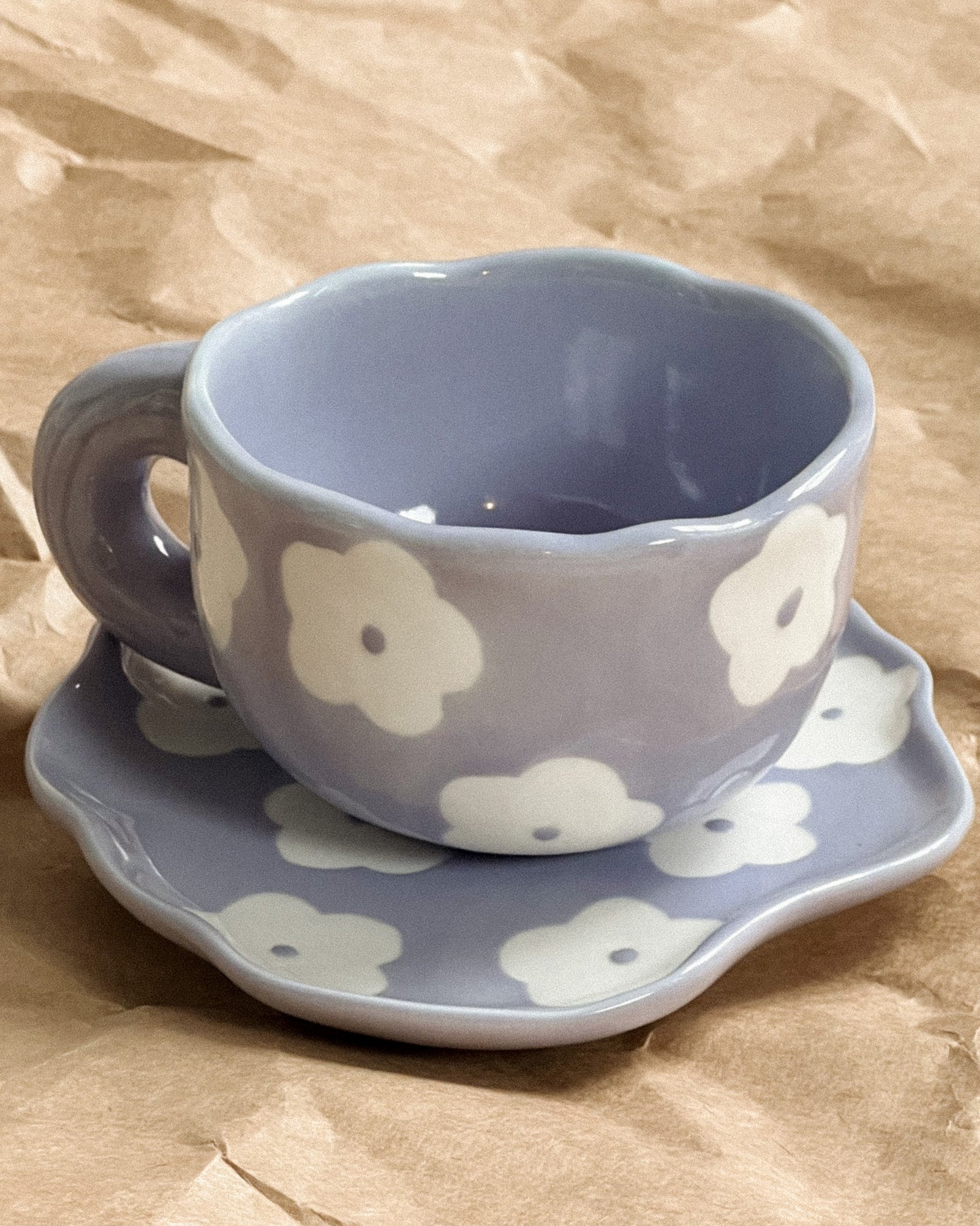 "Violet Hour" - Handcrafted Clay Tea Duo