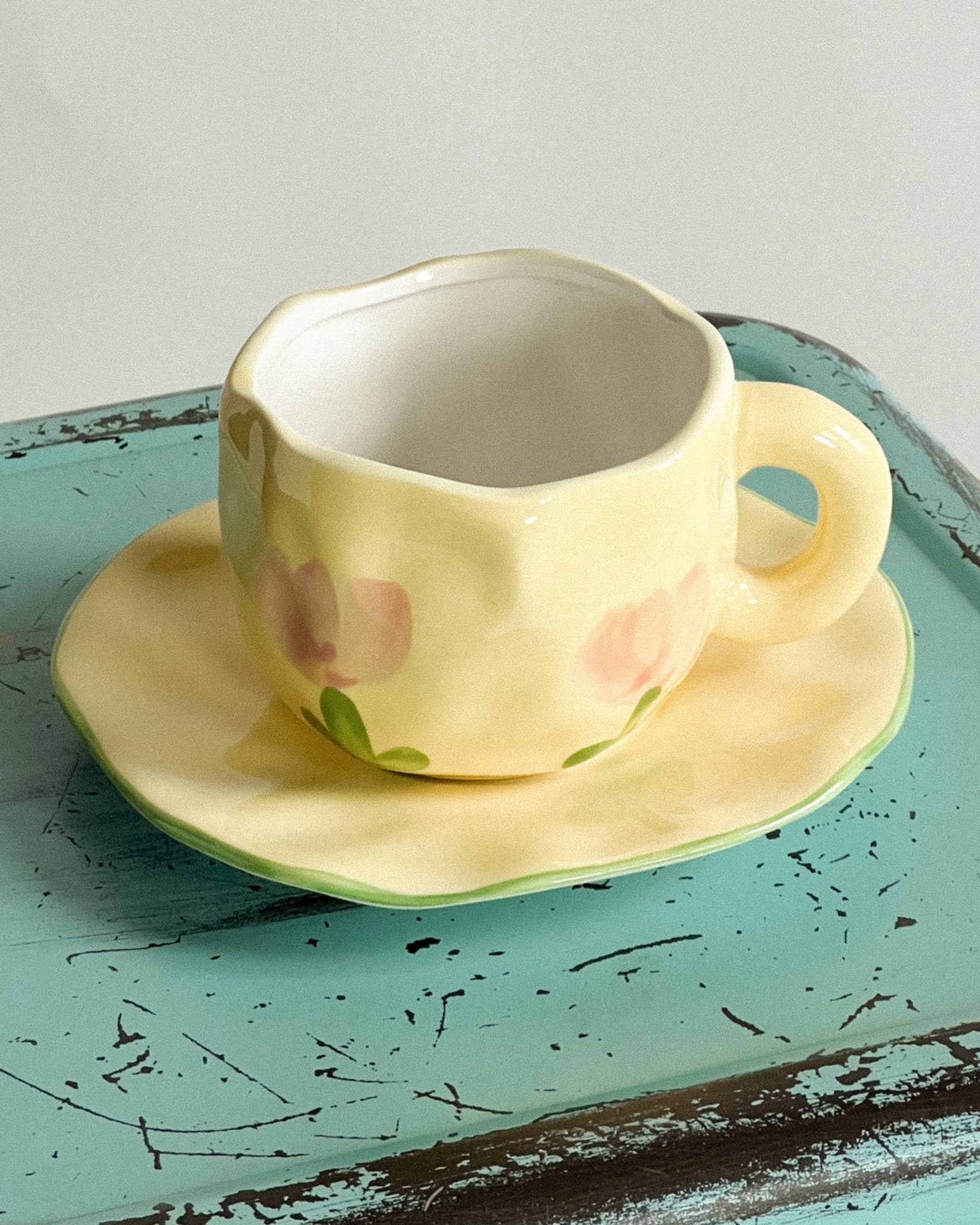 "Tulip Tête-à-Tête" - Handcrafted Clay Tea Duo