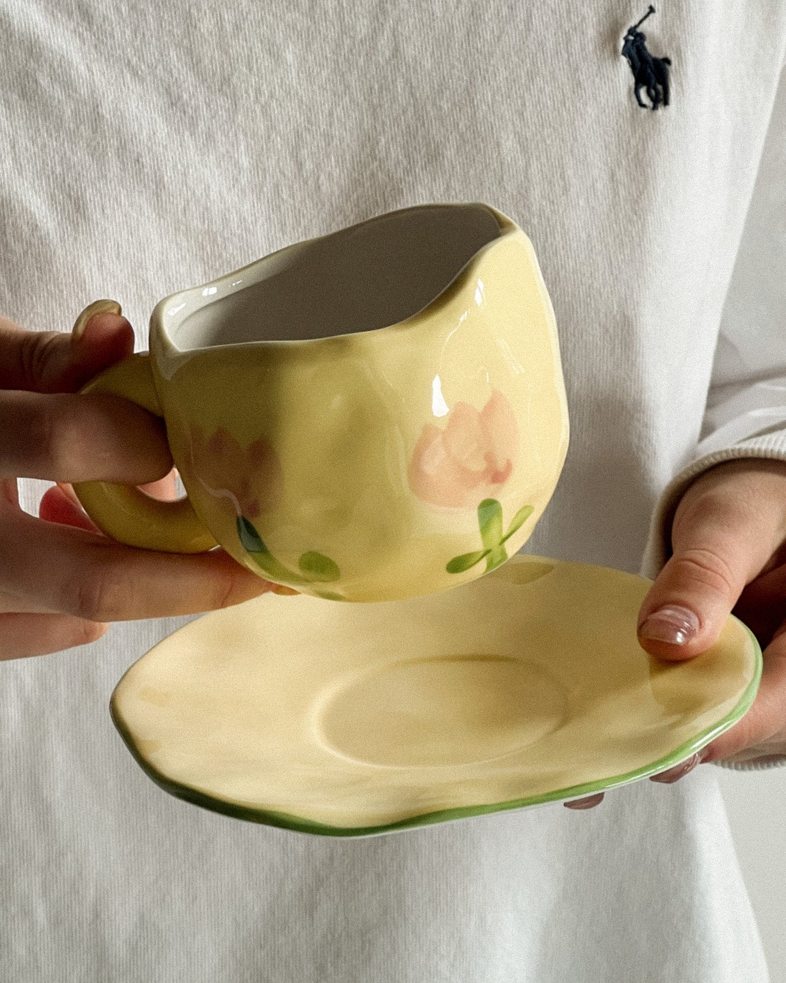 "Tulip Tête-à-Tête" - Handcrafted Clay Tea Duo