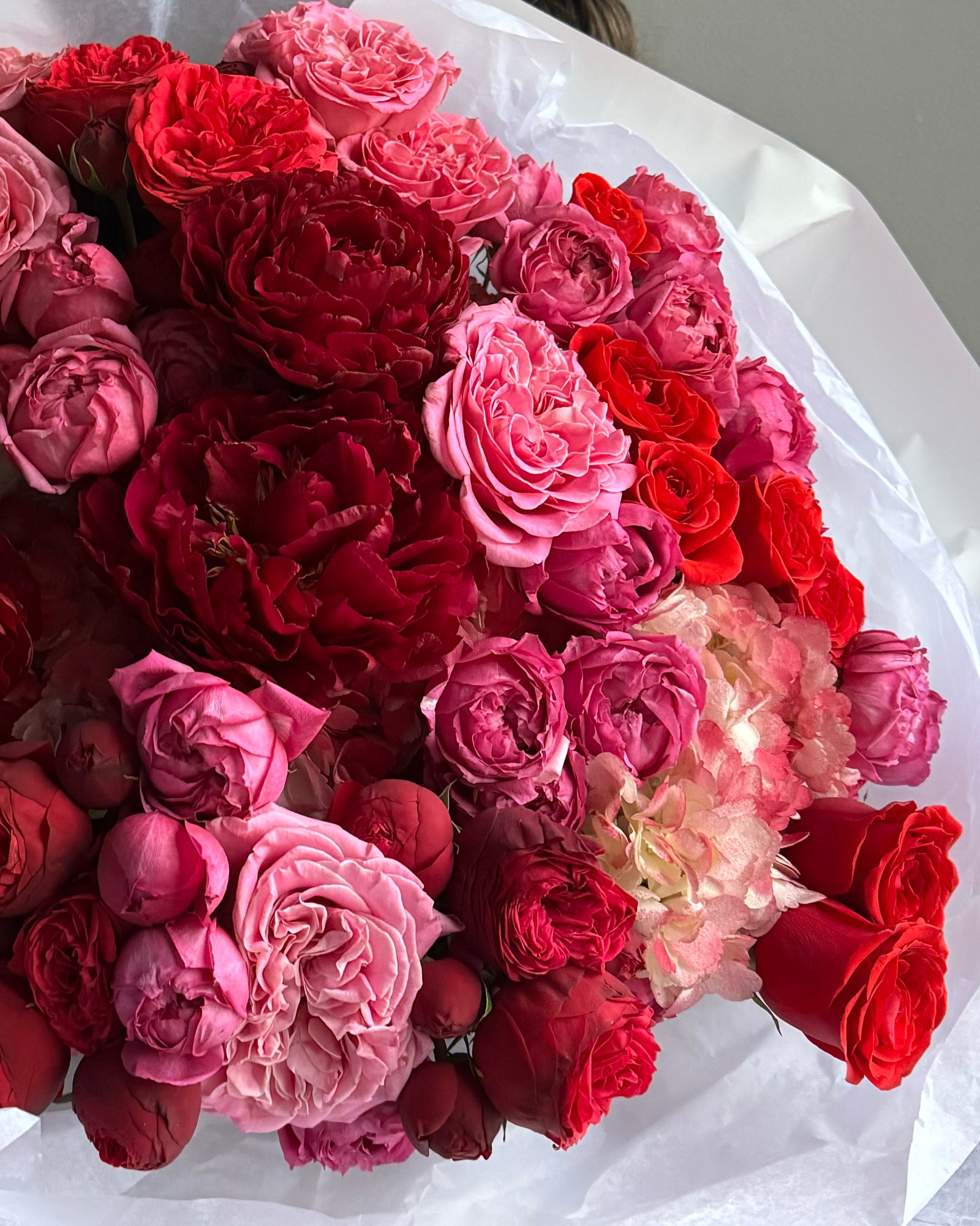 Bouquet "Cherry on Top" - Peonies, spray roses, peony roses