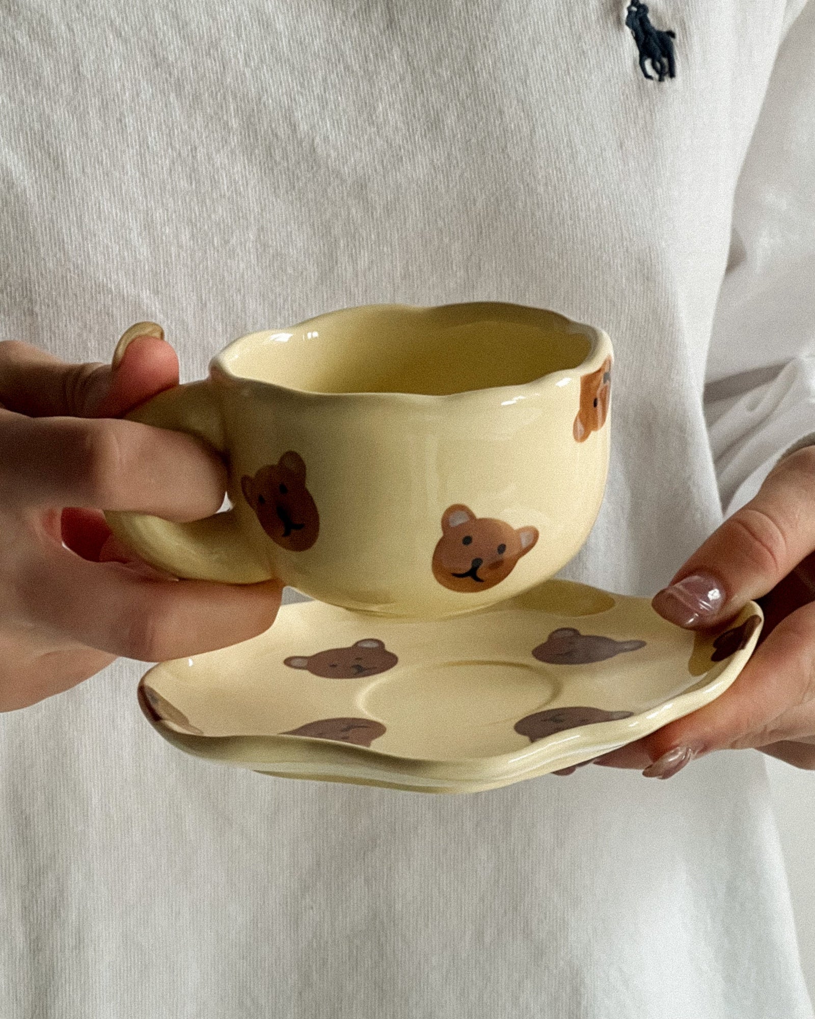 "Honey Bear" - Handcrafted Clay Tea Duo